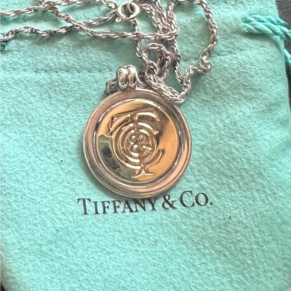 Tiffany Silver and 18k Gold Coin Necklace - Picture 6 of 7
